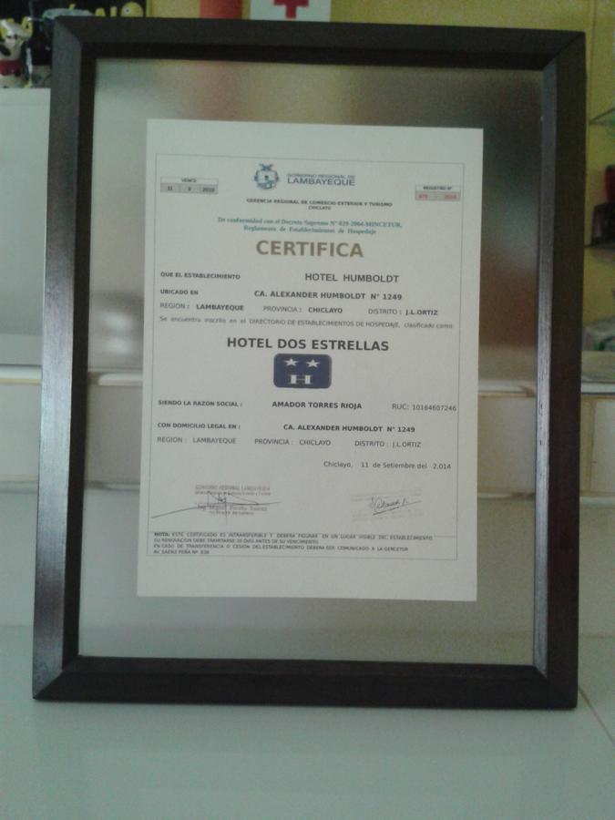 Hotel Humboldt Chiclayo Eksteriør bilde